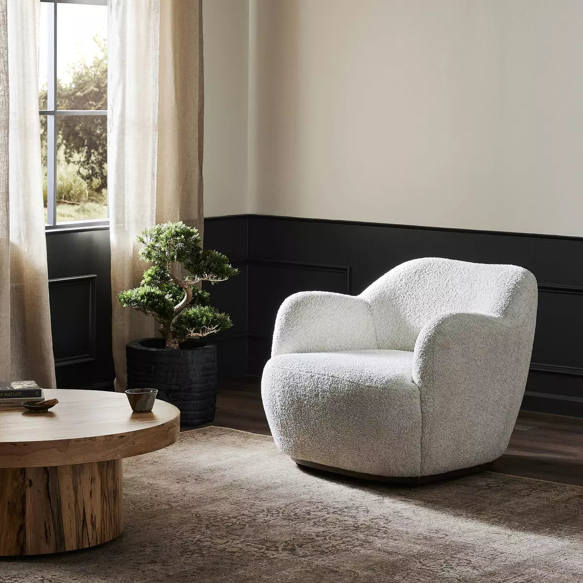 Julius Swivel Chair Sheldon Ivory | BeBoldFurniture