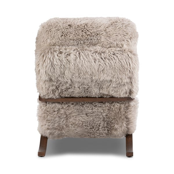 Tobin Chair Taupe Mongolian Fur | BeBoldFurniture