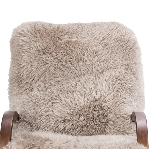 Tobin Chair Taupe Mongolian Fur | BeBoldFurniture