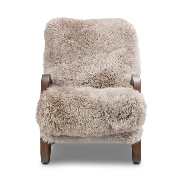 Tobin Chair Taupe Mongolian Fur | BeBoldFurniture