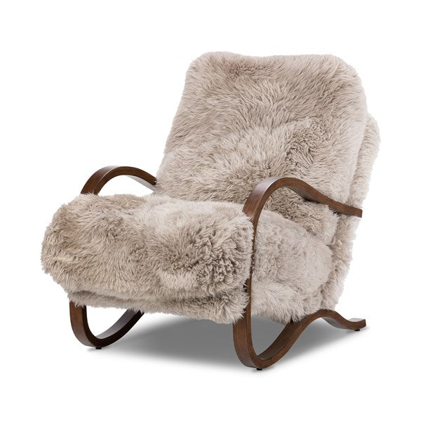 Tobin Chair Taupe Mongolian Fur | BeBoldFurniture 