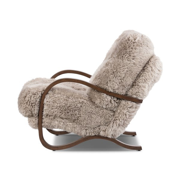 Tobin Chair Taupe Mongolian Fur | BeBoldFurniture