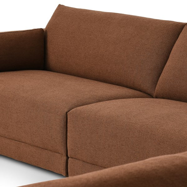 Toland 5-Piece Sectional Bartin Rust With Ottoman | BeBoldFurniture