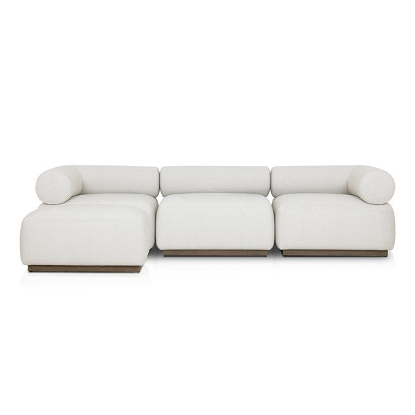 Lenox Outdoor 3-Piece Sectional With Ottoman Alessi Linen | BeBoldFurniture