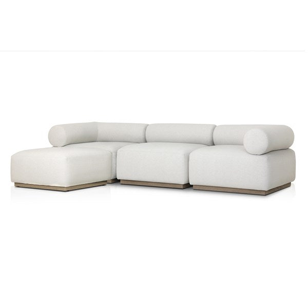 Lenox Outdoor 3-Piece Sectional With Ottoman Alessi Linen | BeBoldFurniture 