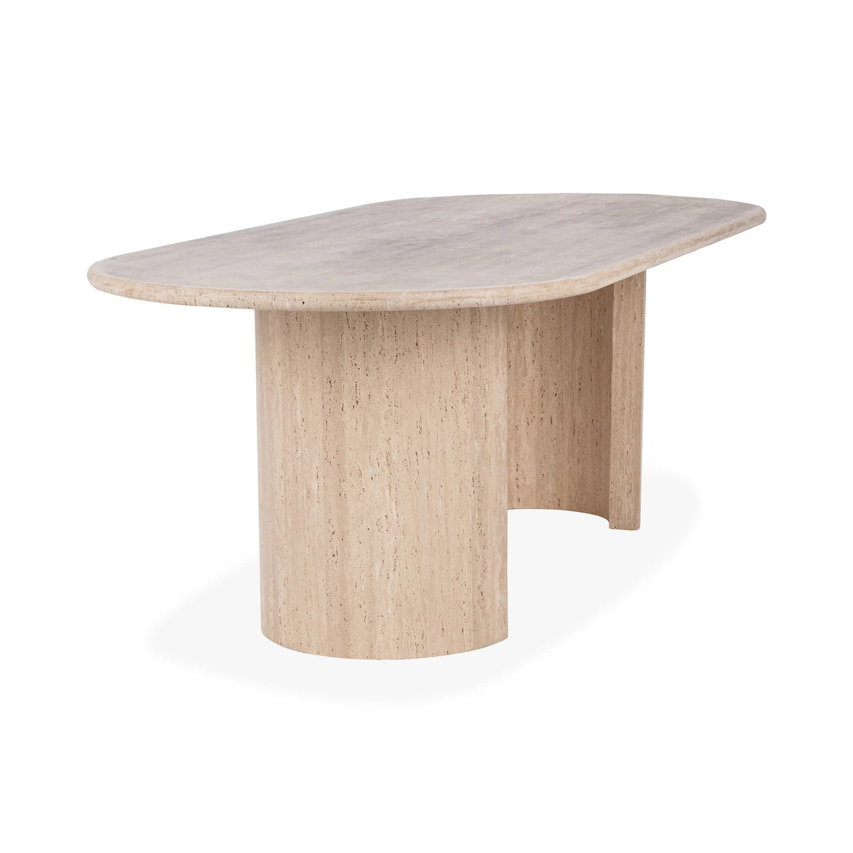 Acacius Travertine Oval Dining Table | BeBoldFurniture