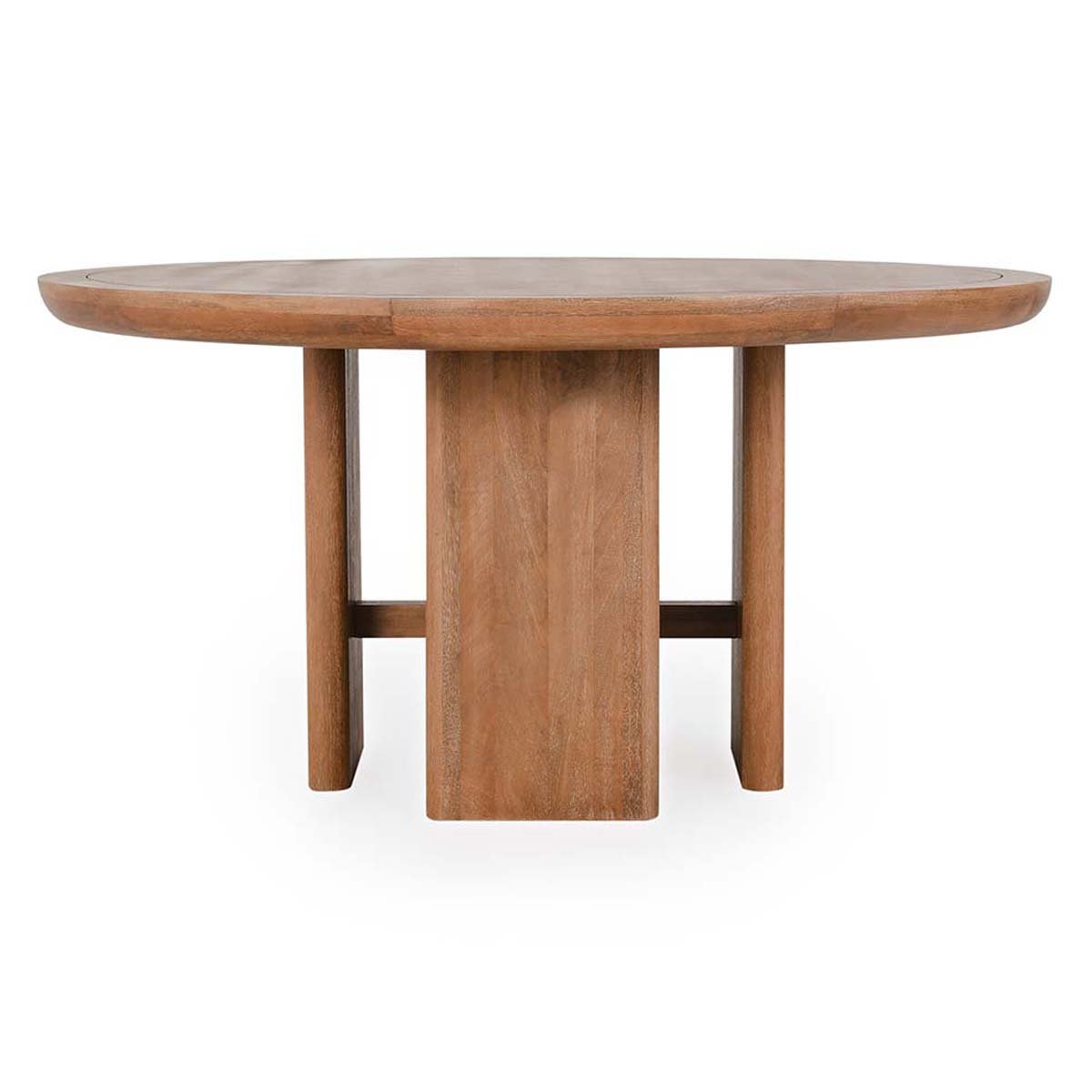 Selena Mango Wood 60" Round Dining Table Pottery Brown | BeBoldFurniture
