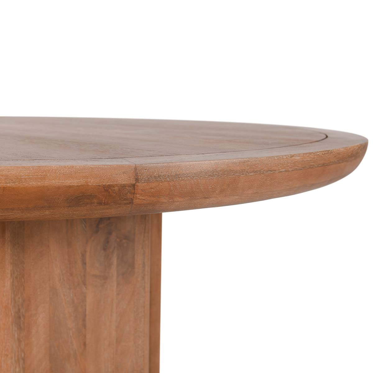 Selena Mango Wood 60" Round Dining Table Pottery Brown | BeBoldFurniture

