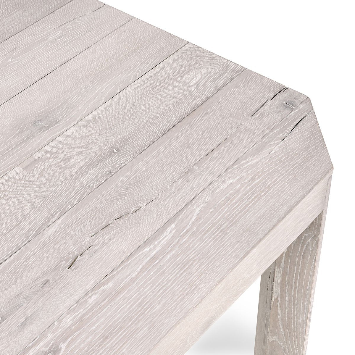 Macarthur Reclaimed Oak 94" Dining Table Aged Cream | BeBoldFurniture
