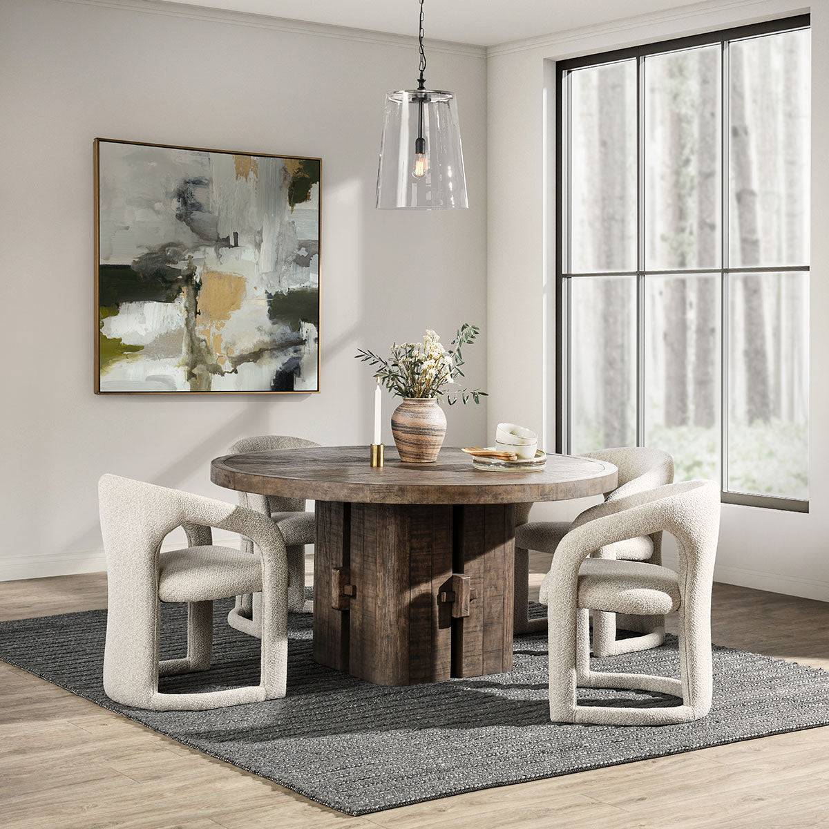 Rosemount Reclaimed Pine 60 Round Dining Table Aged Brown Be Bold Furniture