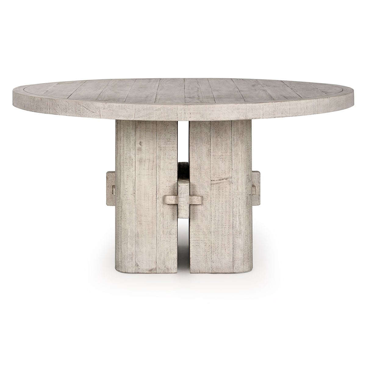 Rosemount Reclaimed Pine 60" Round Dining Table White Wash | BeBoldFurniture