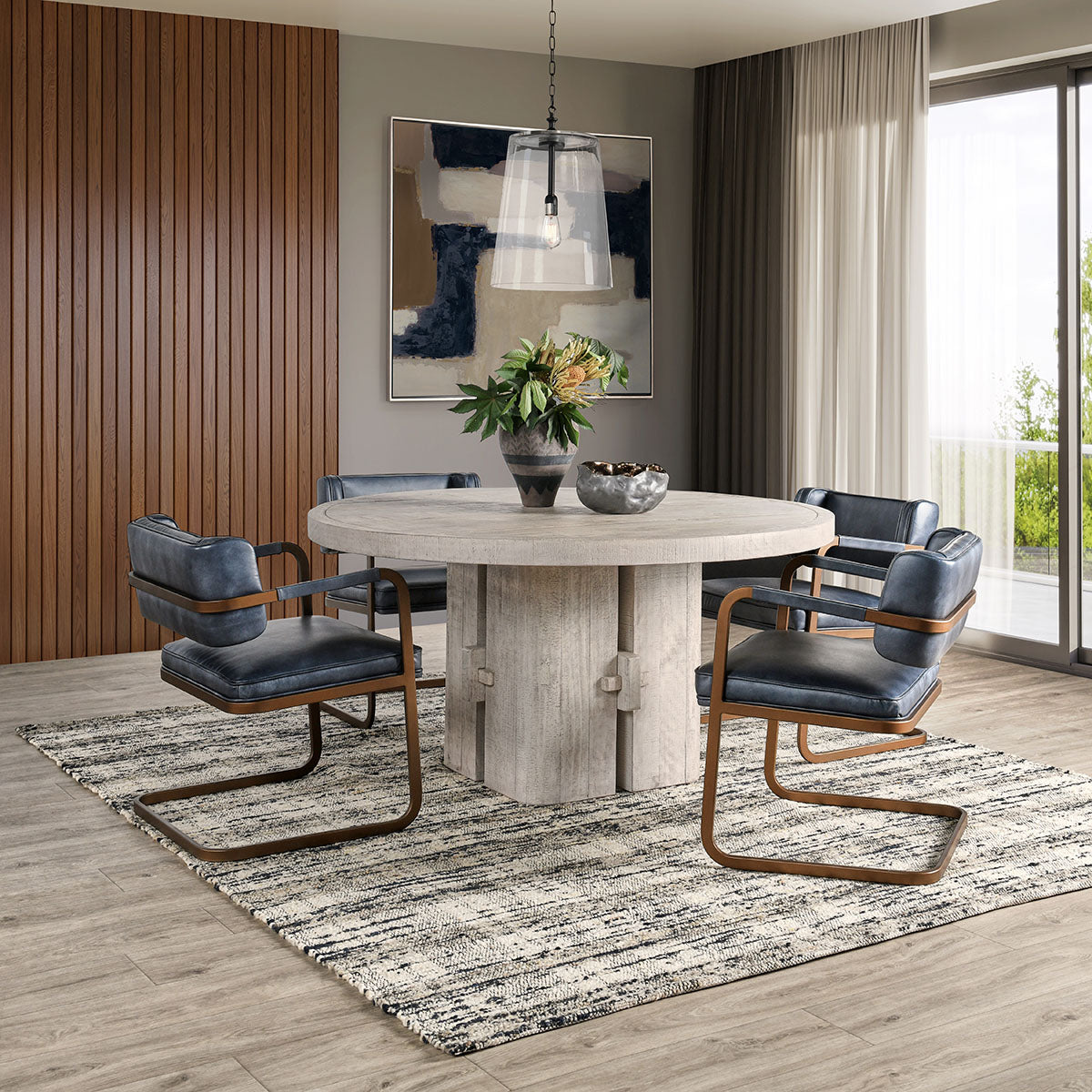 Rosemount Reclaimed Pine 60" Round Dining Table White Wash | BeBoldFurniture