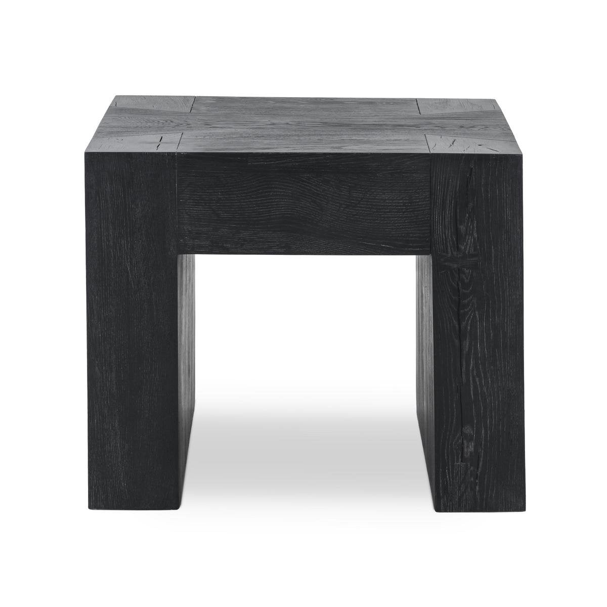Bristol Reclaimed Oak 24" End Table Black | BeBoldFurniture