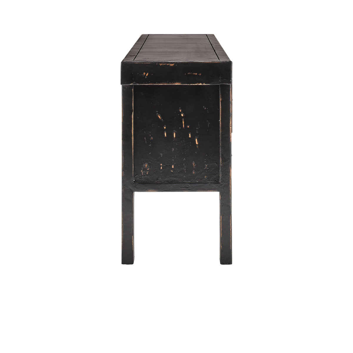 Lahey Reclaimed Pine 11 Dwr Console Table Antique Black | BeBoldFurniture