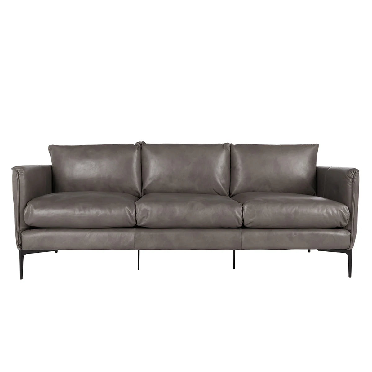 Abigail Leather Sofa Pewter Gray | BeBoldFurniture