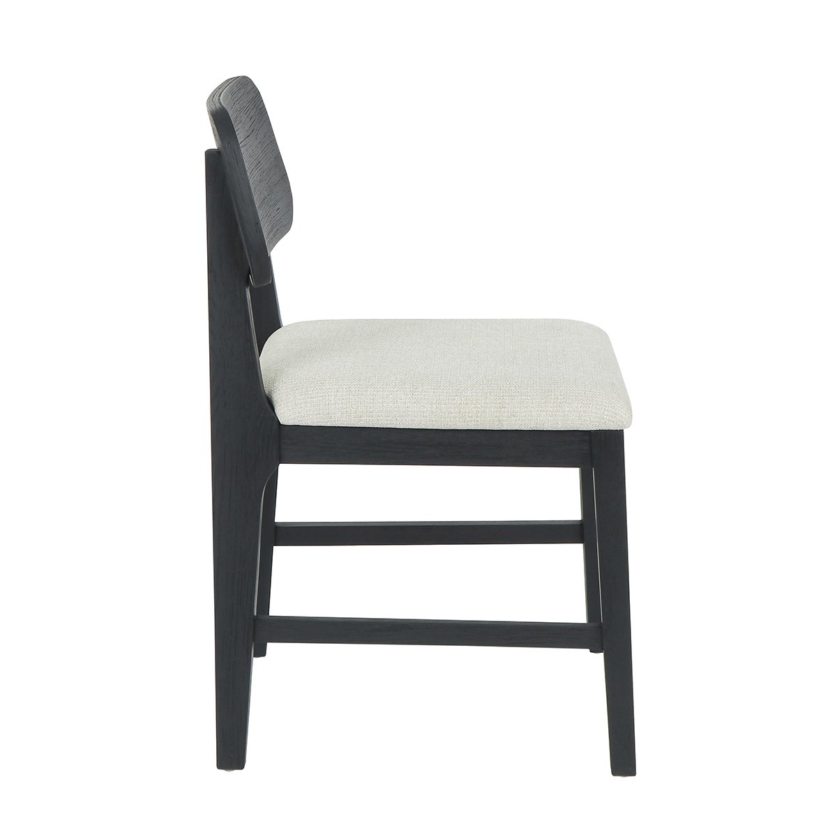 Deaven Upholstered Dining Chair Oak Black Set of 2 | BeBoldFurniture
