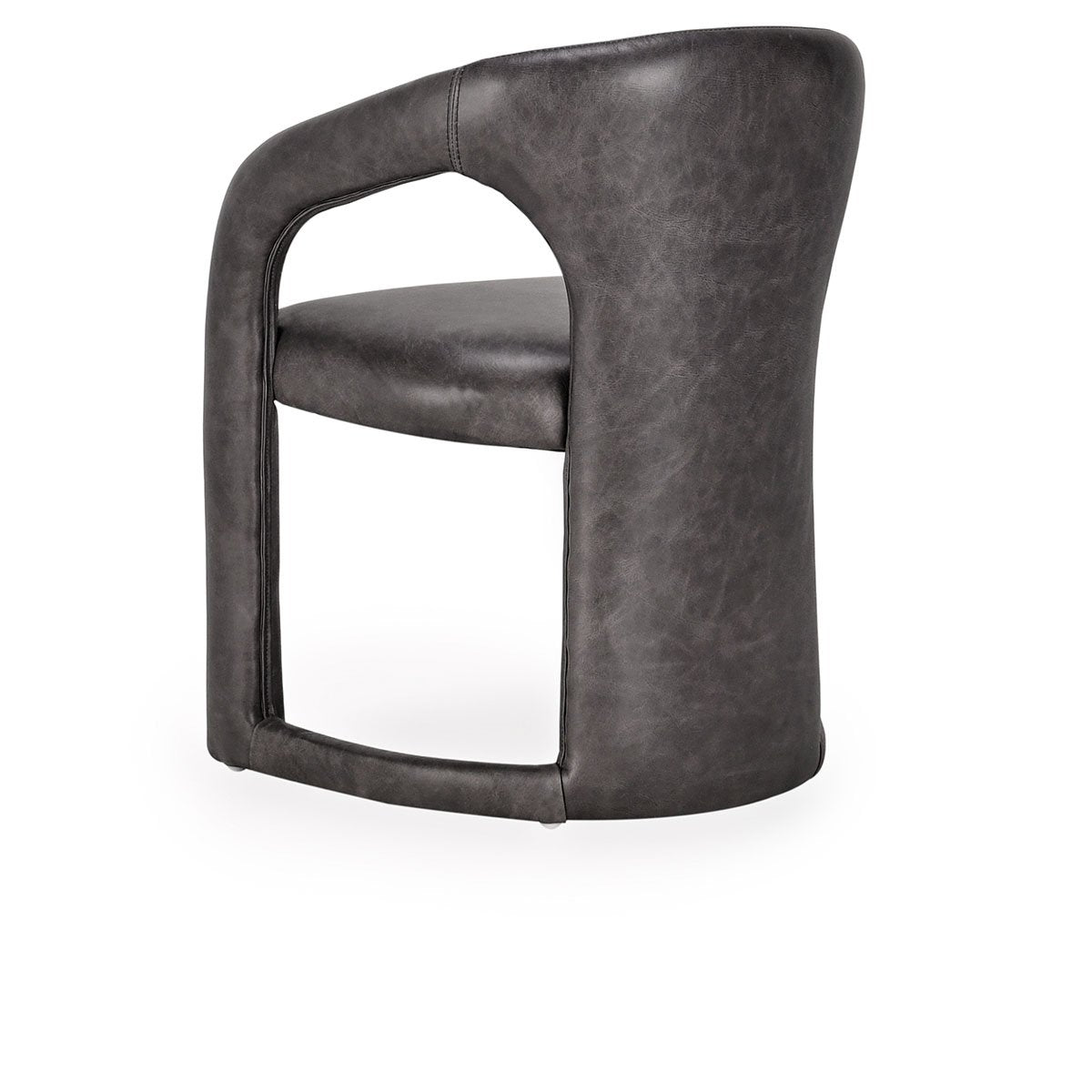 Archie Distressed Leather Dining Chair Charcoal