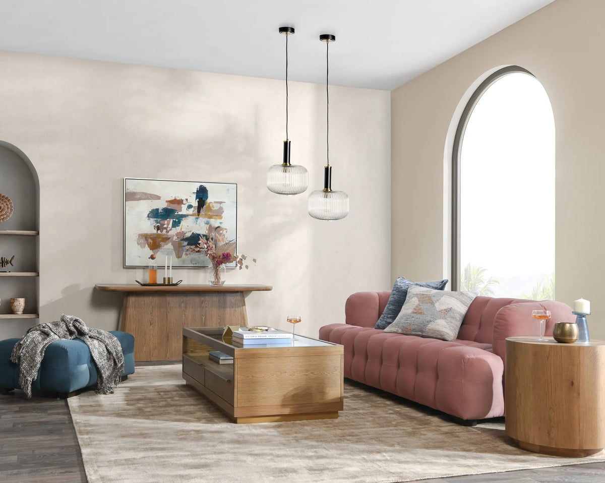 Petra Velvet Sofa Blush | BeBoldFurniture