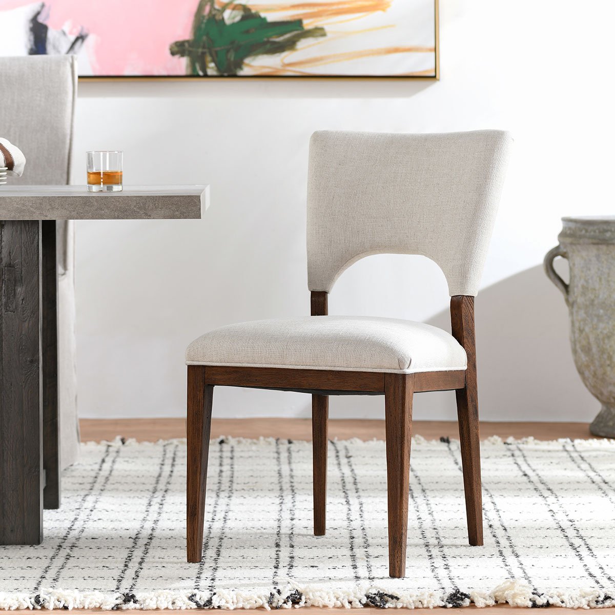 Mitchel Upholstered Dining Chair Set of 2 Natural | BeBoldFurniture
