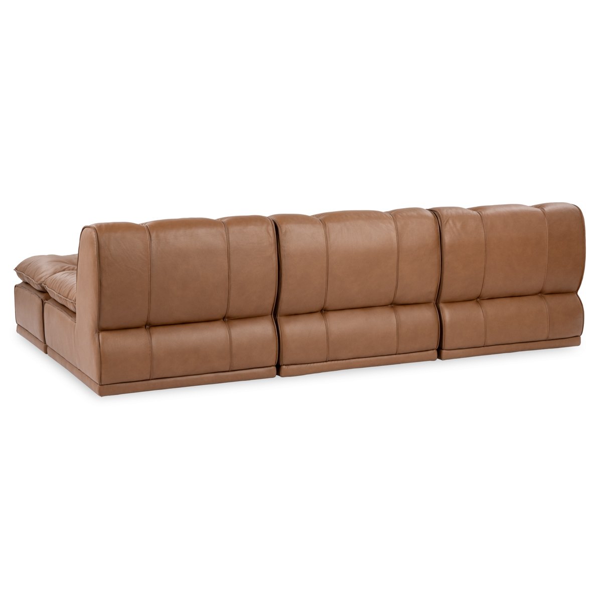 Haven Leather 4pc Modular Sofa w/ Ottoman | BeBoldFurniture