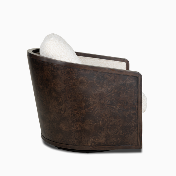 Havana Occasional Swivel Chair Chocolate Burl | BeBoldFurniture