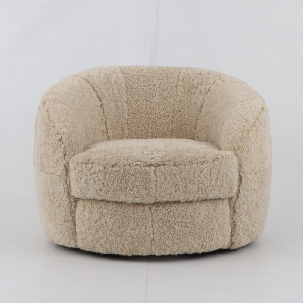 Sennon Swivel Occasional Chair Natural Cream | BeBoldFurniture
