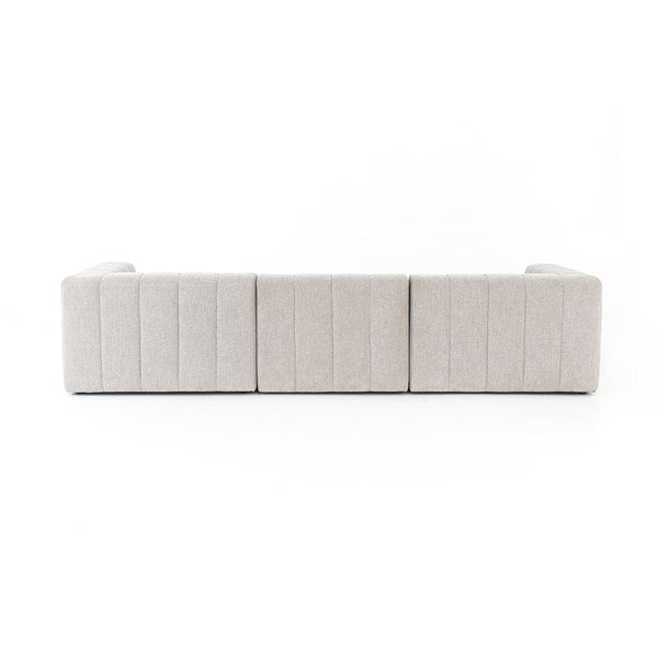 Langham Channeled 3-Piece Sectional Left Chaise With Ottoman Napa Sandstone | BeBoldFurniture