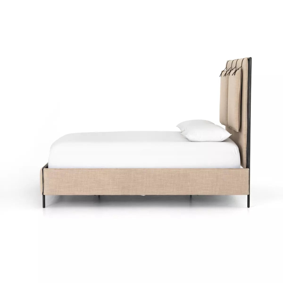 Leigh Upholstered Bed Palm Ecru | BeBoldFurniture
