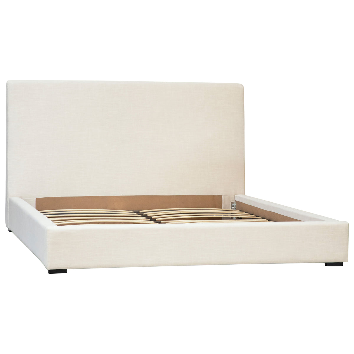 Fabio Bed Eastking | Off White Linen Blend | BeBoldFurniture
