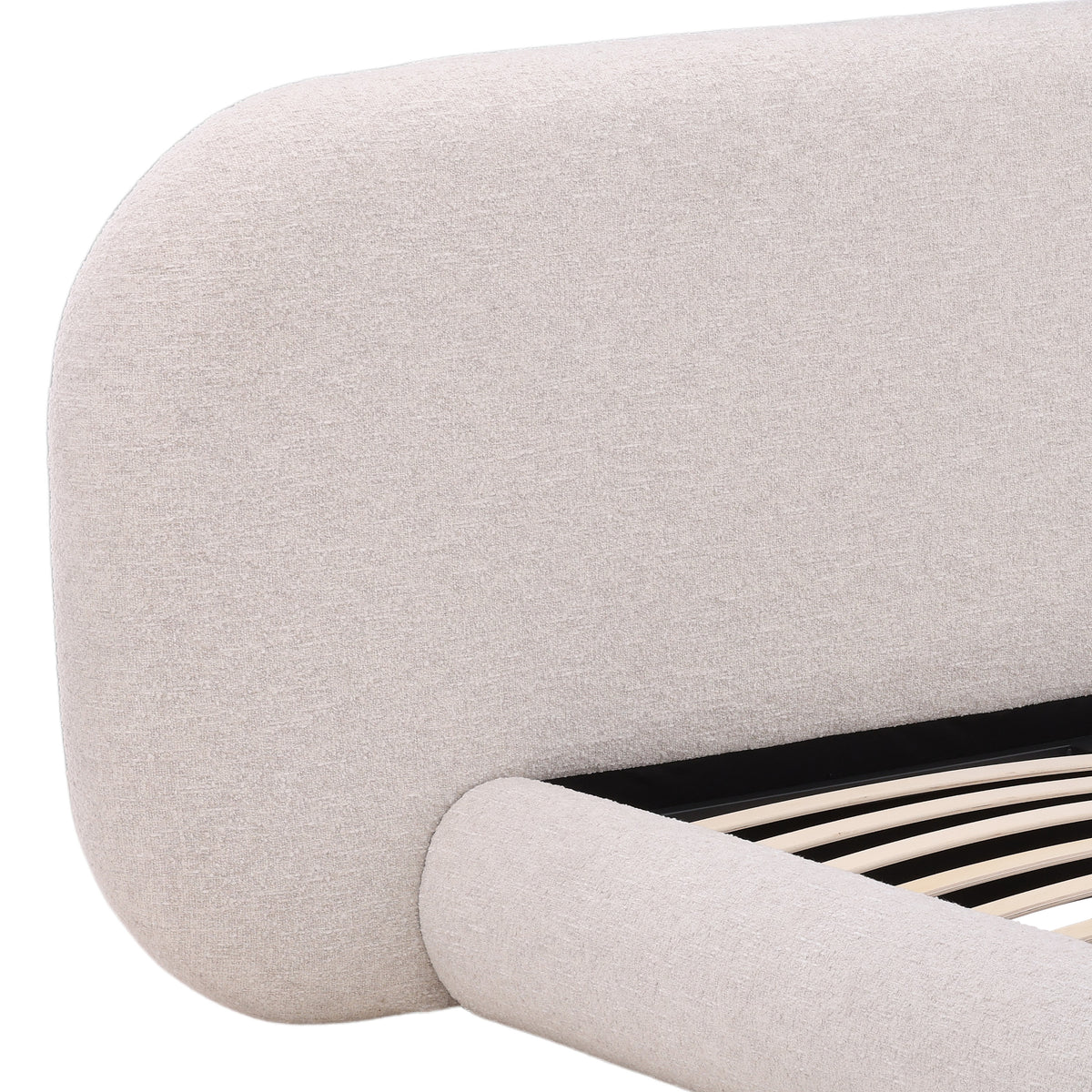 Ringo Bed Cream | Basketweave Boucle Fabric | BeBoldFurniture