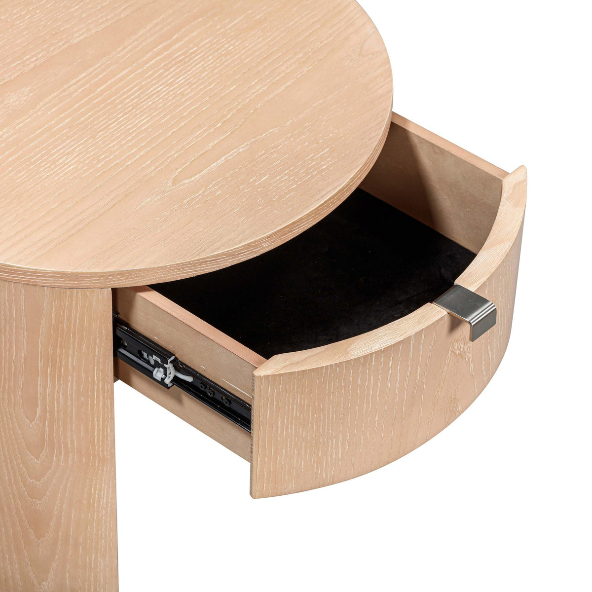 Marlow Natural Wood Round Nightstand | BeBoldFurniture