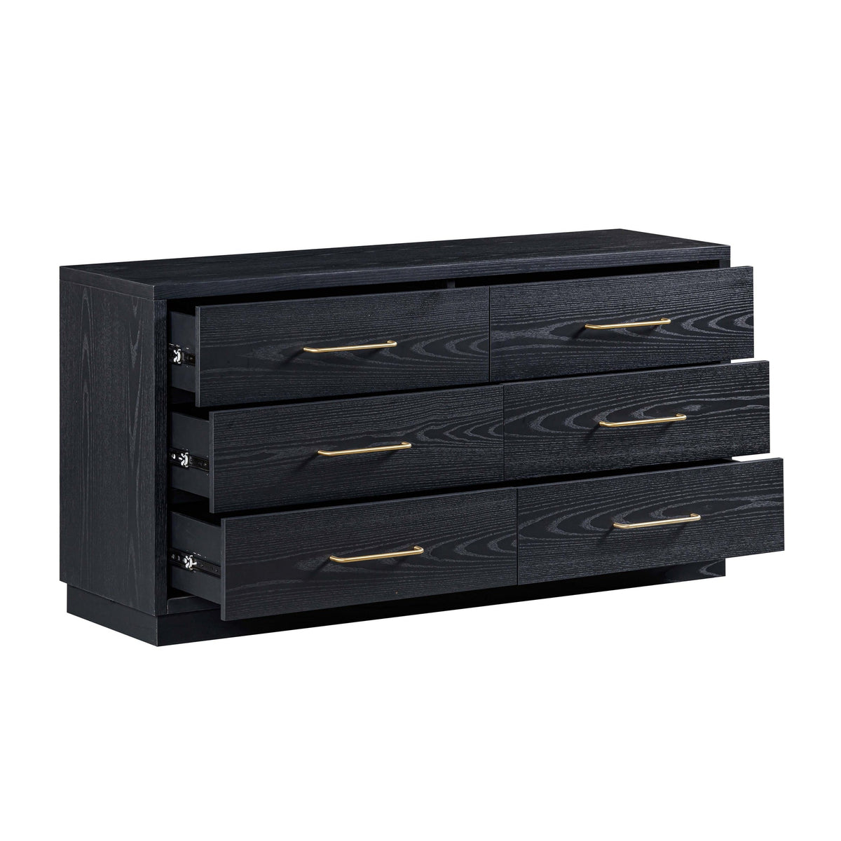 Marlow 6-Drawer Black Wood Dresser | BeBoldFurniture