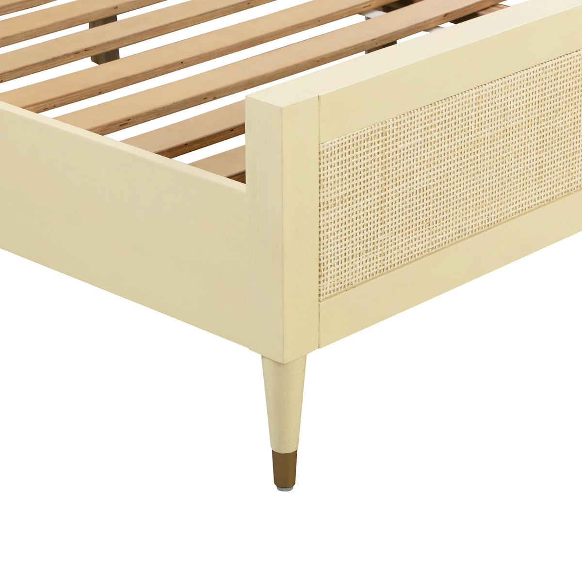 Sierra Wood & Rattan Bed Buttermilk | BeBoldFurniture