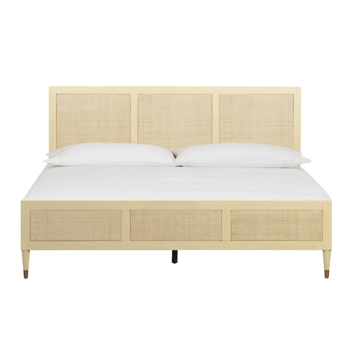 Sierra Wood & Rattan Bed Buttermilk | BeBoldFurniture