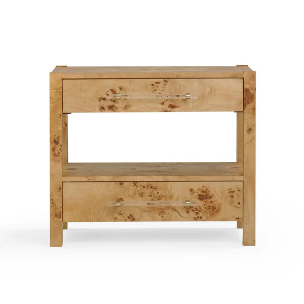 Brandyss Honey Burl Nightstand | BeBoldFurniture