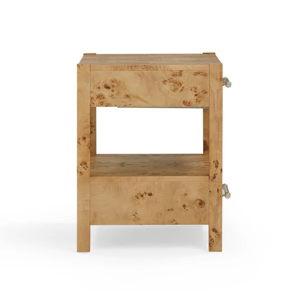Brandyss Honey Burl Nightstand | BeBoldFurniture