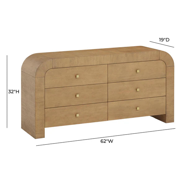 Hump 6 Drawer Natural Dresser | BeBoldFurniture
