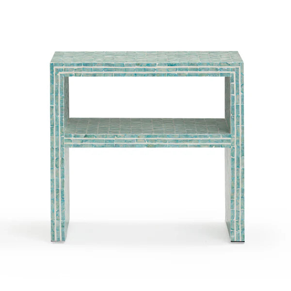 Derry Blue Capiz Shell Nightstand | BeBoldFurniture