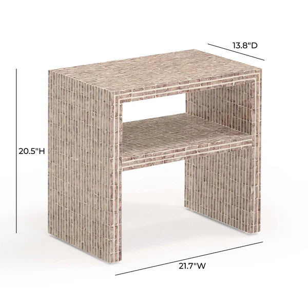 Derry Lavender Capiz Shell Nightstand | BeBoldFurniture