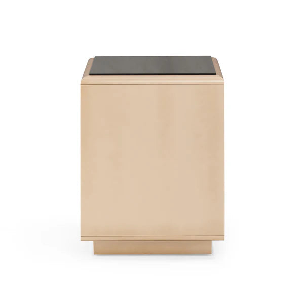 Martha Taupe Mirrored Nightstand | BeBoldFurniture