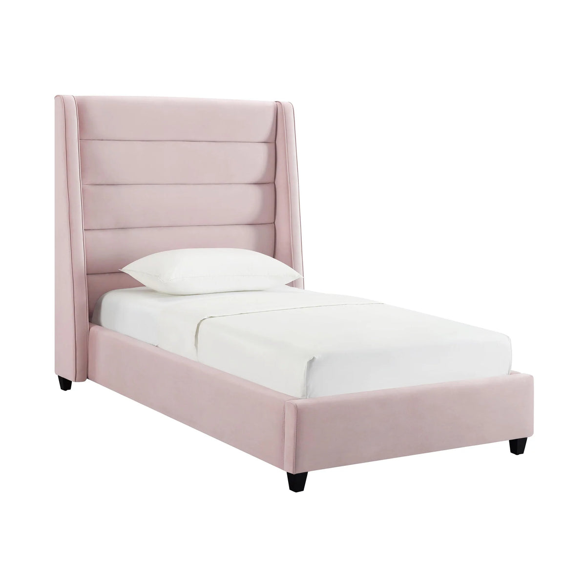 Koah Blush Velvet Bed in Twin | BeBoldFurniture