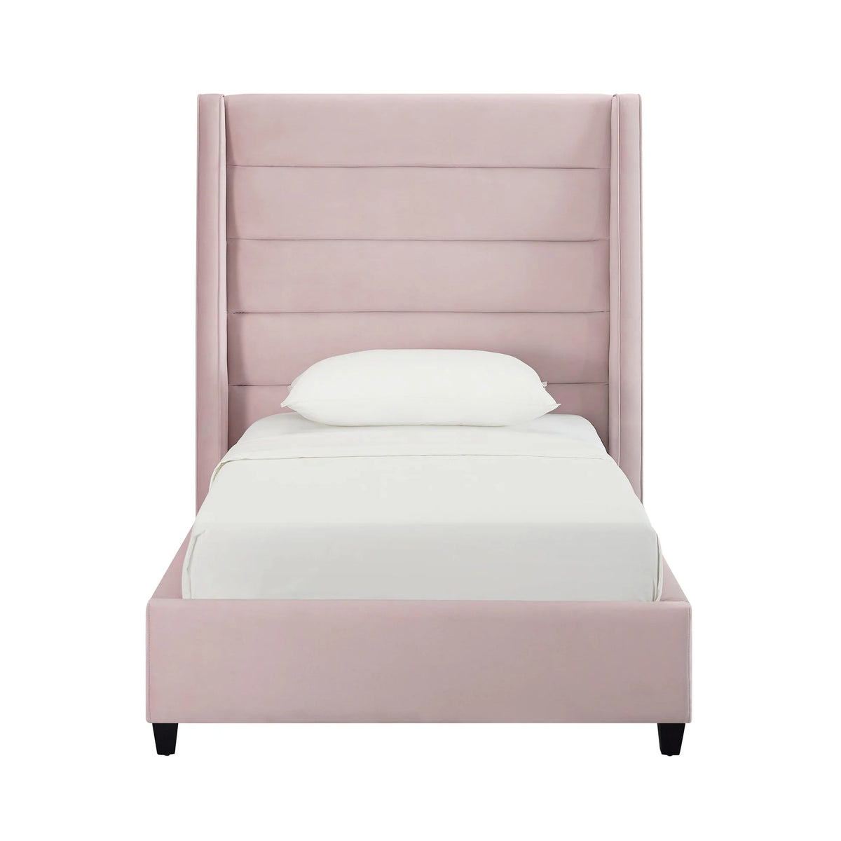 Koah Blush Velvet Bed in Twin | BeBoldFurniture