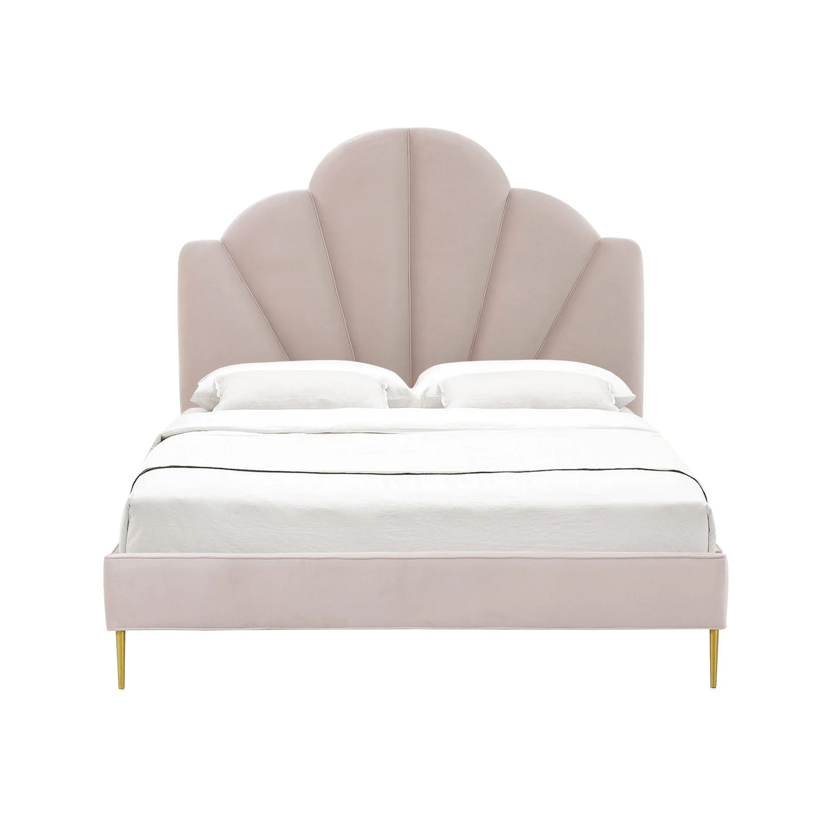 Bianca Velvet Bed Blush | BeBoldFurniture