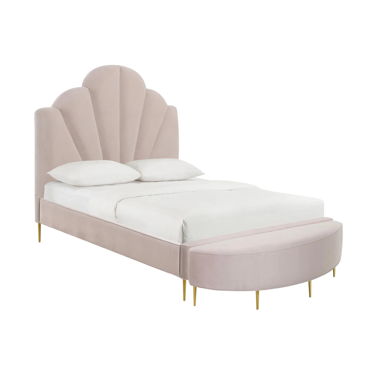 Bianca Velvet Bed Blush | BeBoldFurniture