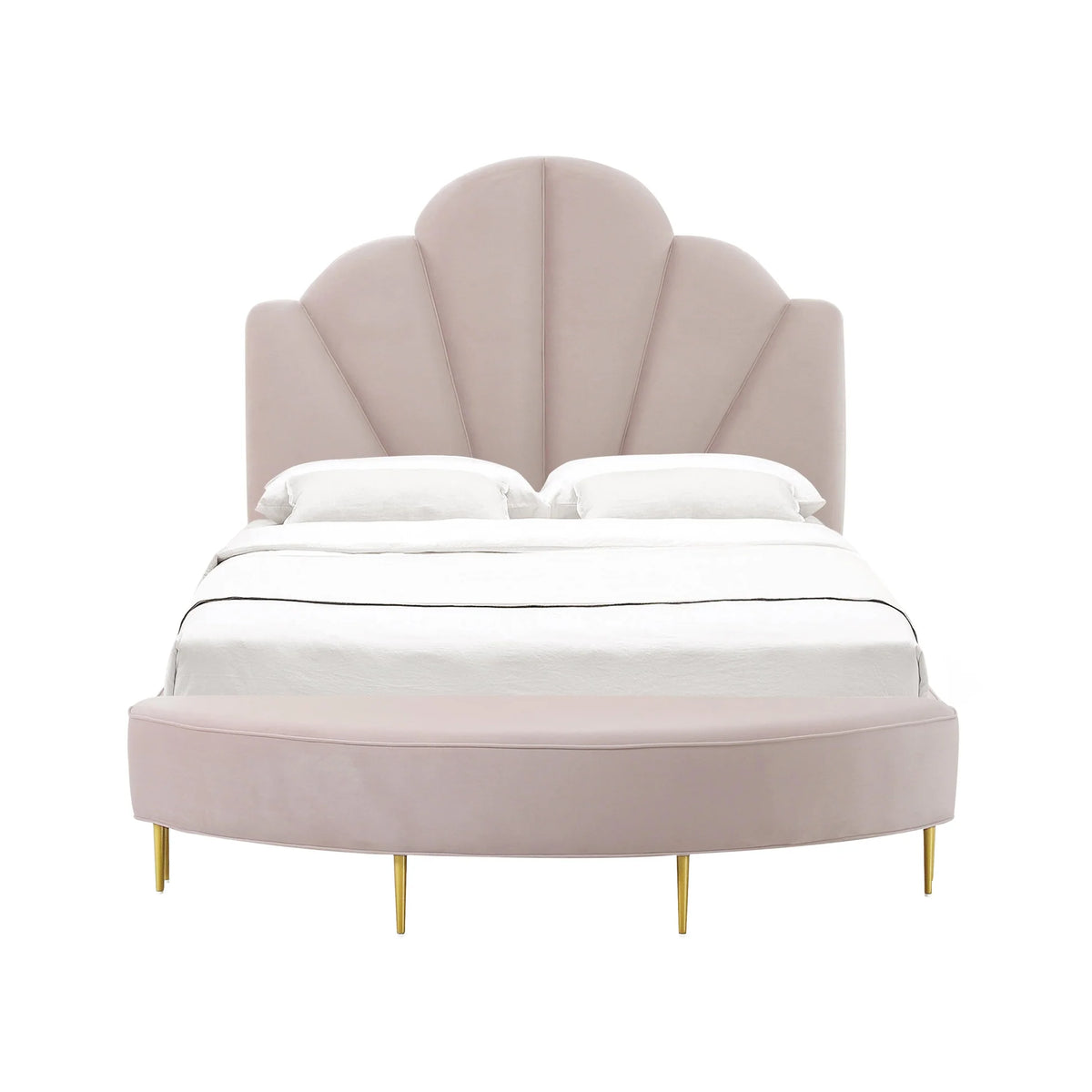 Bianca Velvet Bed Blush | BeBoldFurniture