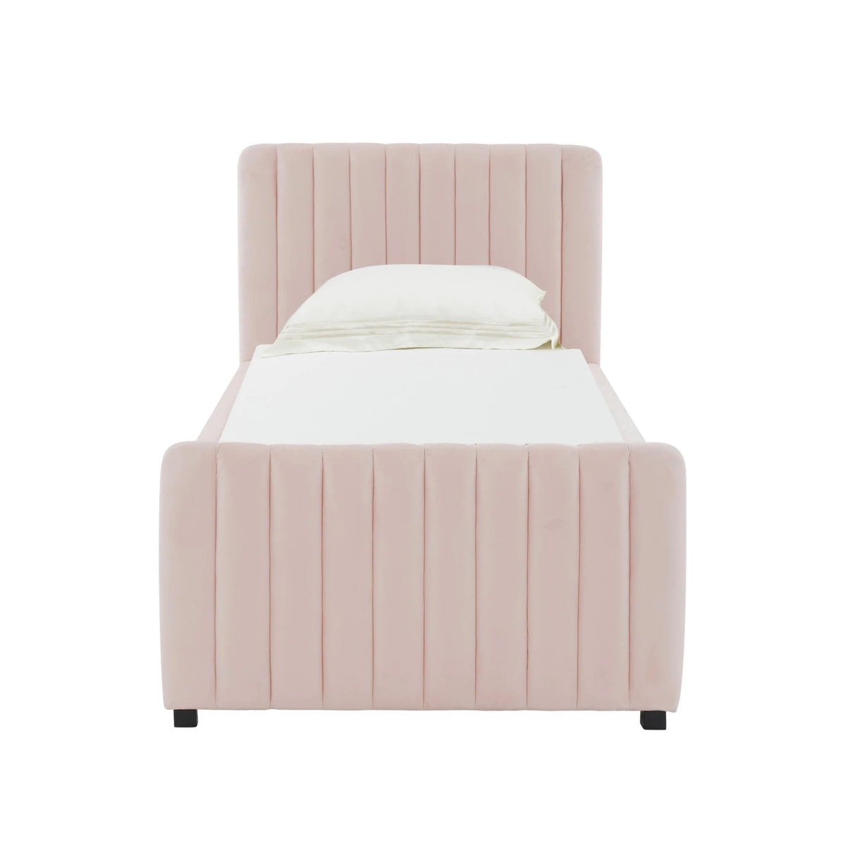 Angela Velvet Trundle Bed in Twin Blush | BeBoldFurniture