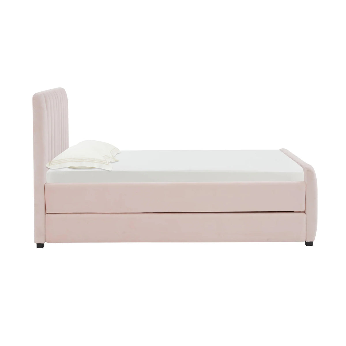 Angela Velvet Trundle Bed in Twin Blush | BeBoldFurniture