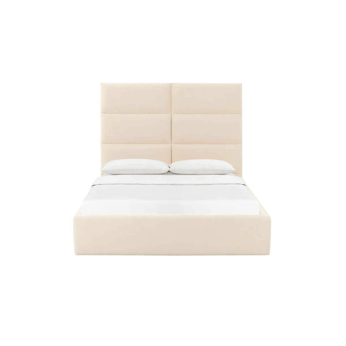 Eliana Cream Velvet Bed | BeBoldFurniture