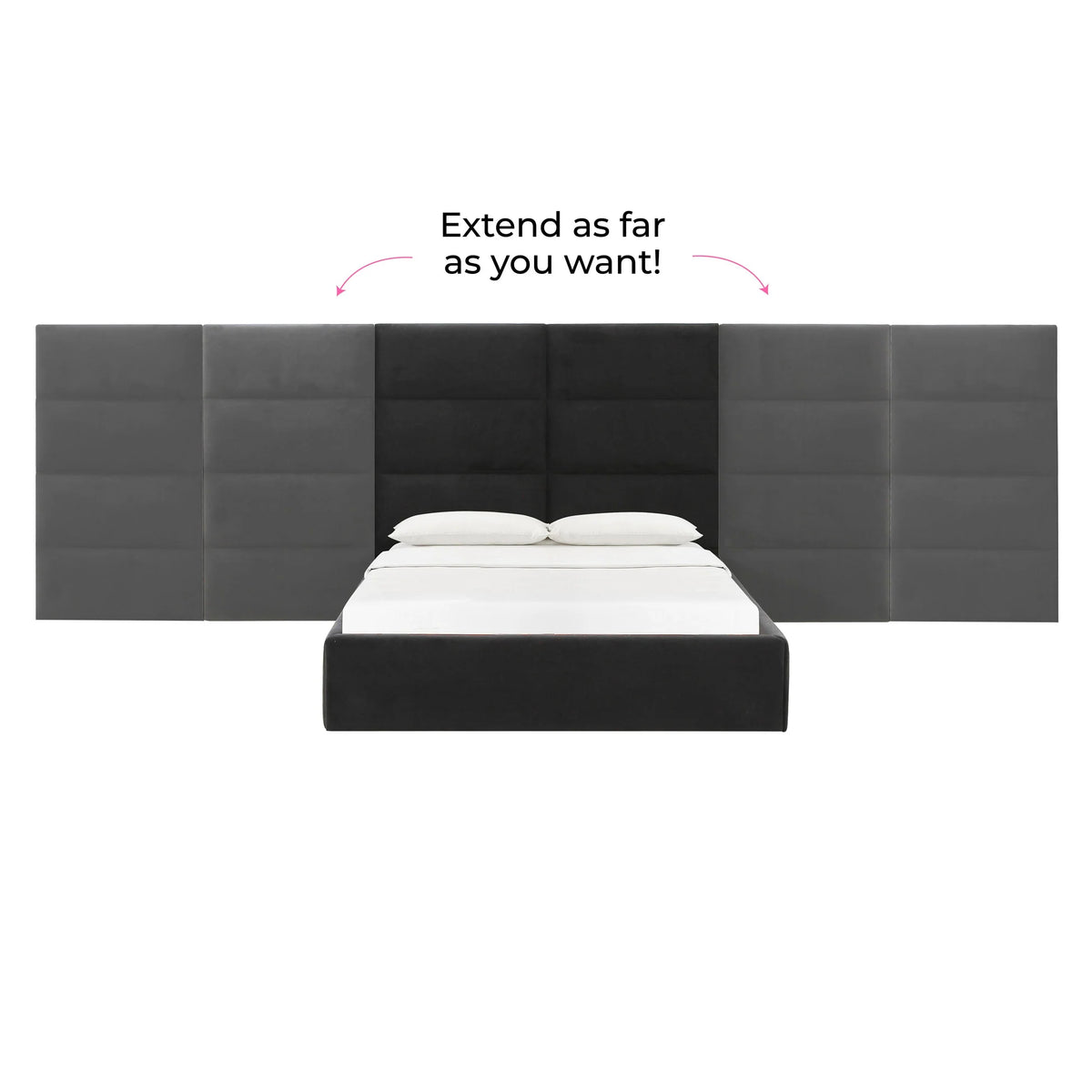 Eliana Black Velvet Bed | BeBoldFurniture