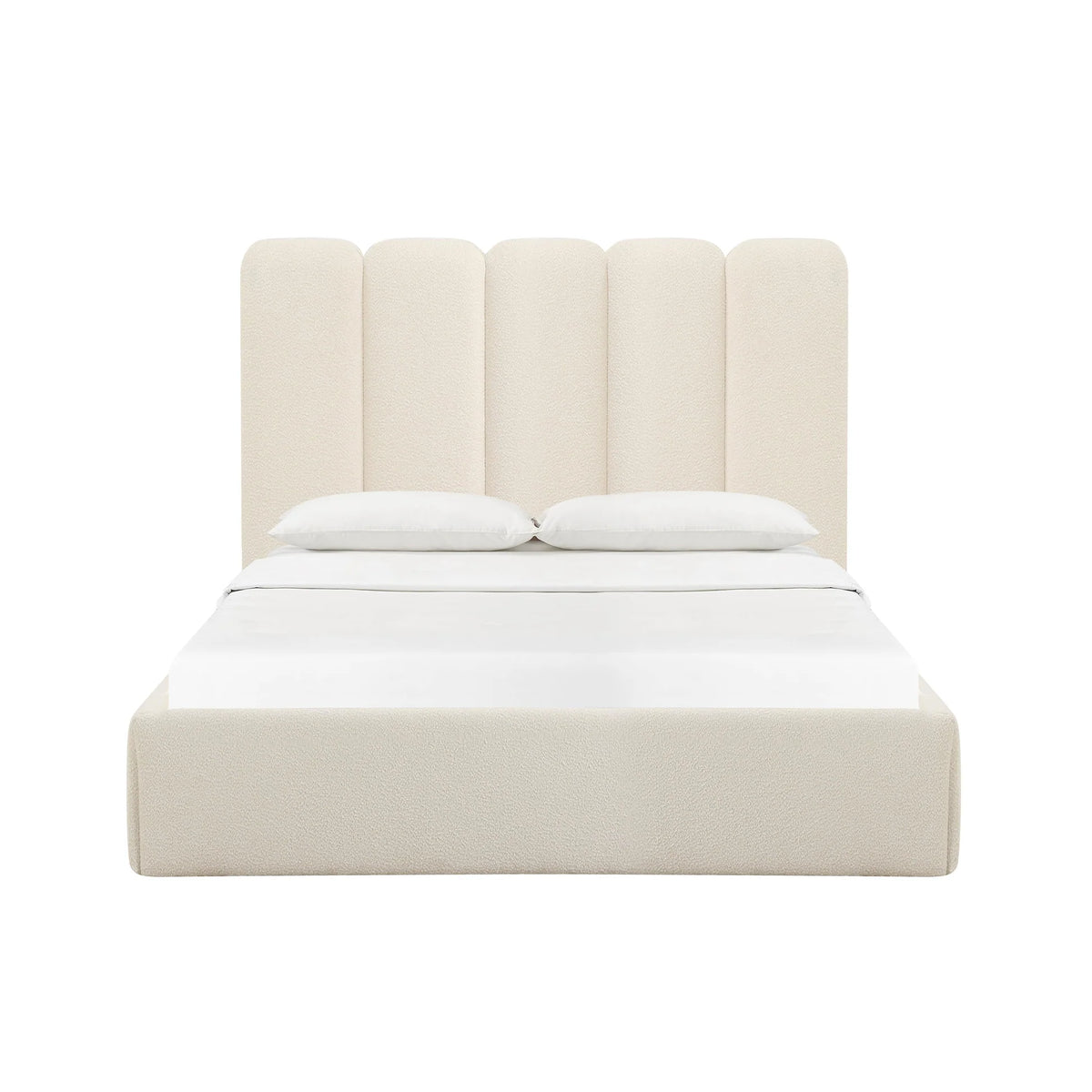 Palani Cream Boucle Bed | BeBoldFurniture